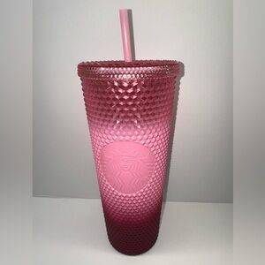 Starbucks Holiday Waxberry Blush Pink Ombre Studded Venti Tumbler 24 oz